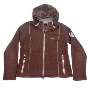 Pikeur Brown Fleece Zip Up Hooded Jacket Equestrian No Size Tag VGUC